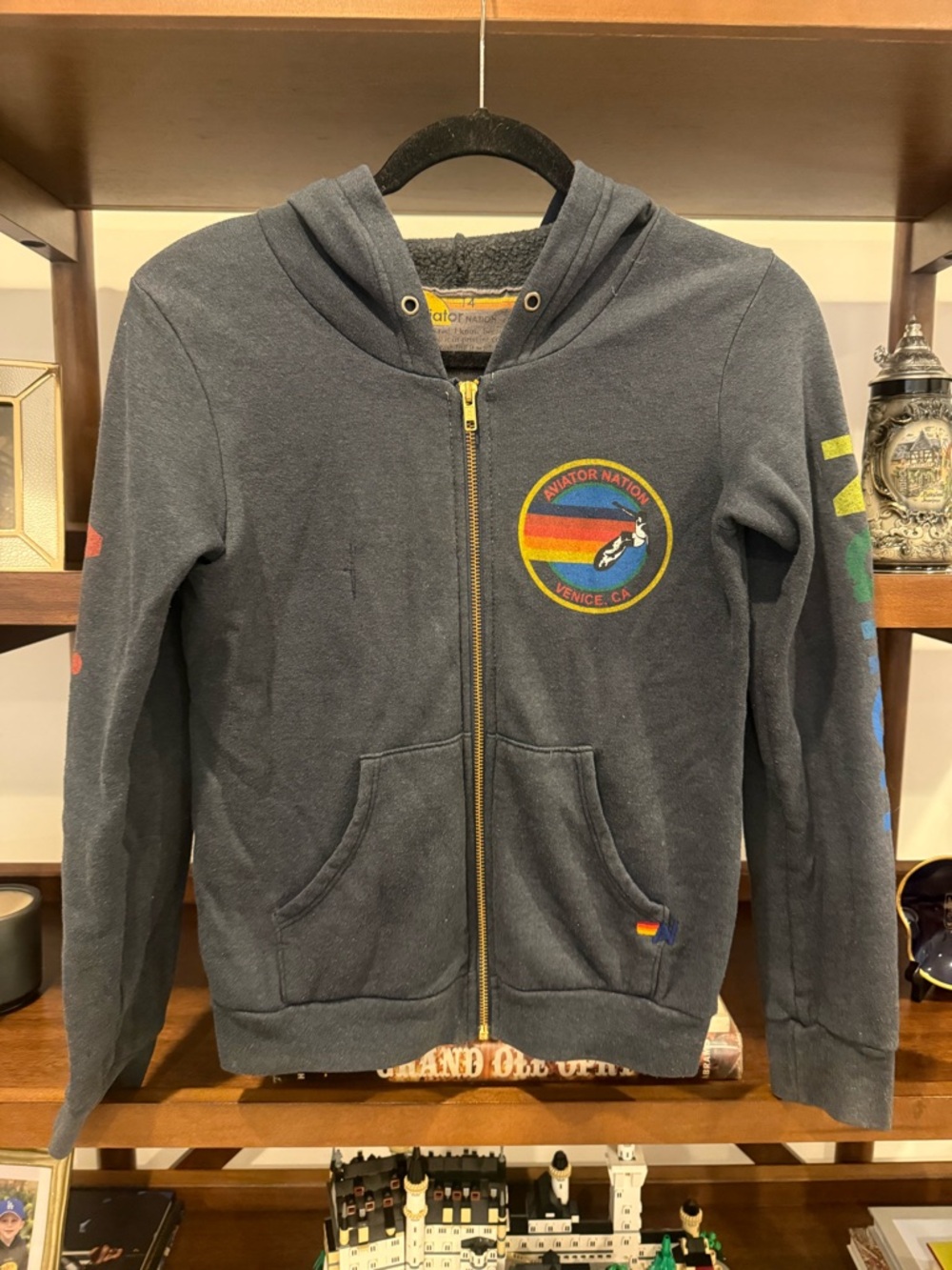 Aviator Nation Navy Zip Logo Hoodie
